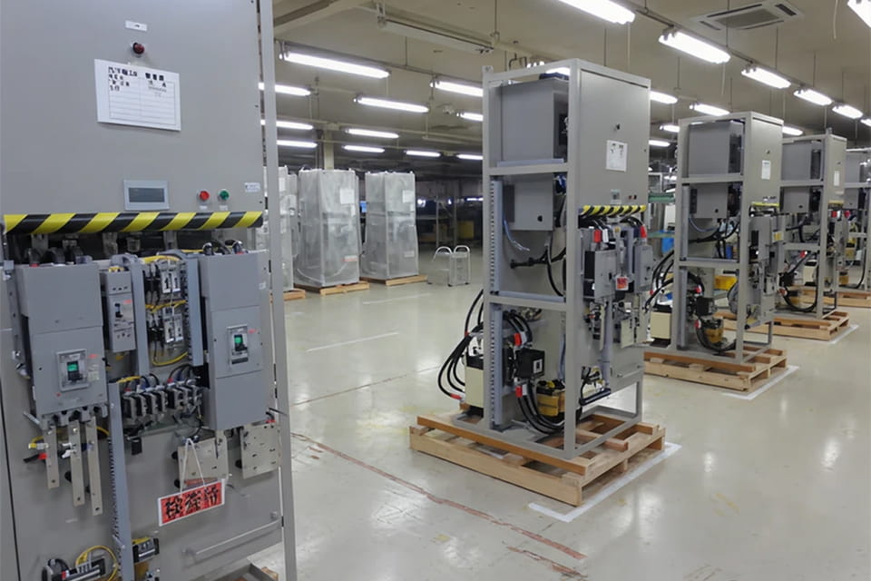 完成したパワーコンディショナー盤写真