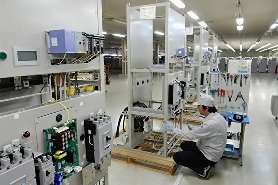 機器の組み立て状況写真