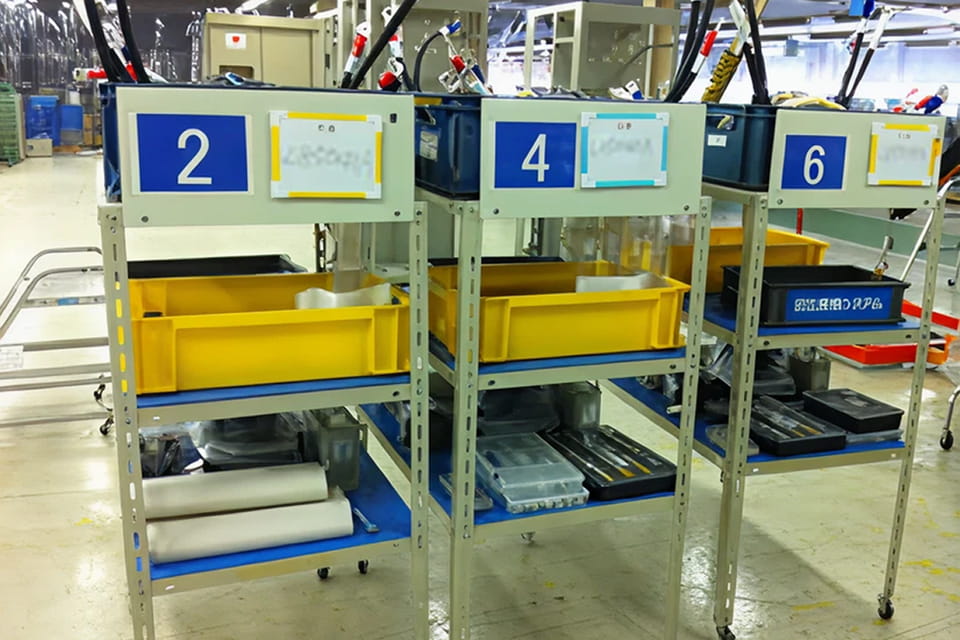 部品のキット配膳状況写真