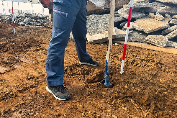 土壌採取状況写真