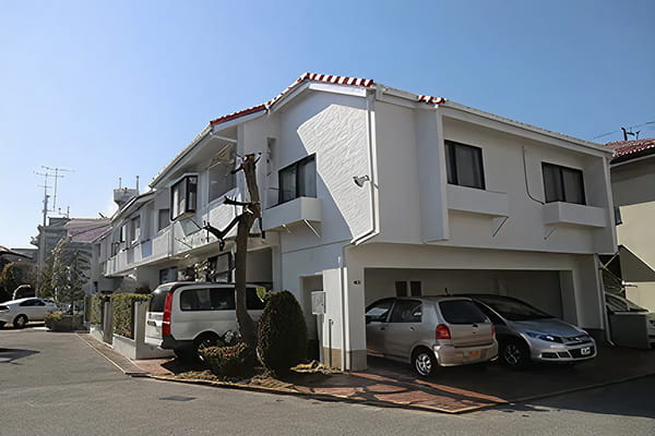 メゾネットタイプマンション外壁塗装施工例写真