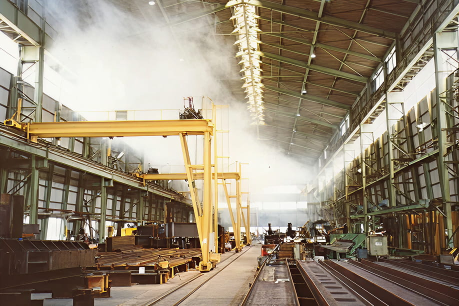 工場内気流測定状況写真